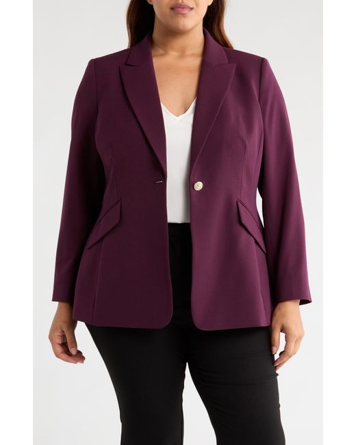 Tahari Purple One-Button Jacket