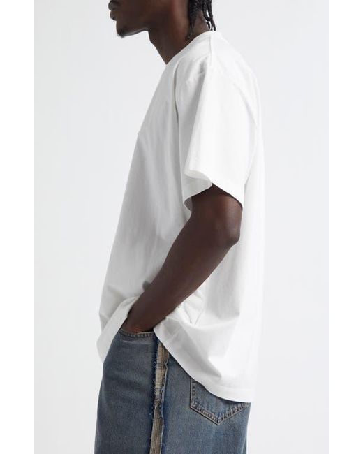 MM6 by Maison Martin Margiela White Numeric Logo Patch T-Shirt for men