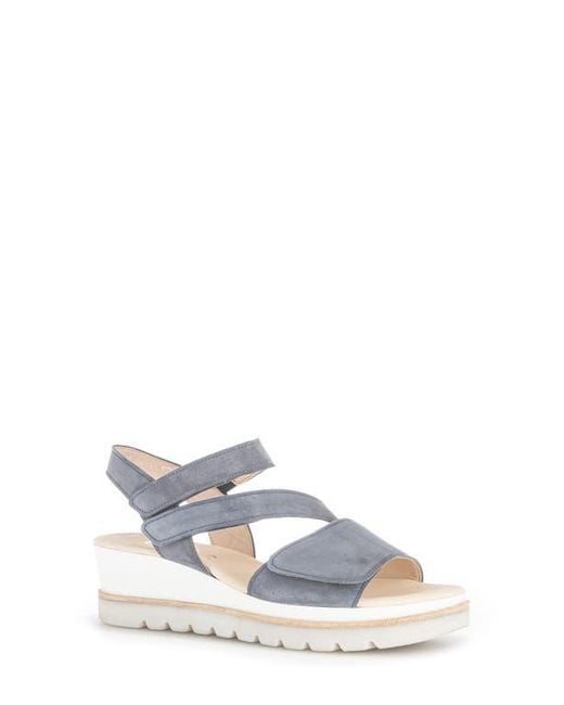 Gabor White Asymmetric Strappy Wedge Sandal