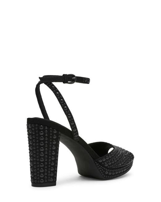 Anne Klein Black Vanna Ankle Strap Platform Sandal