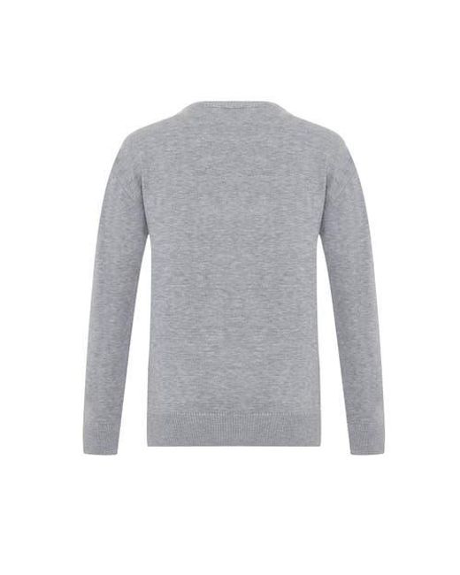 Theo the Label Gray Shakti Laminated Weave Pullover
