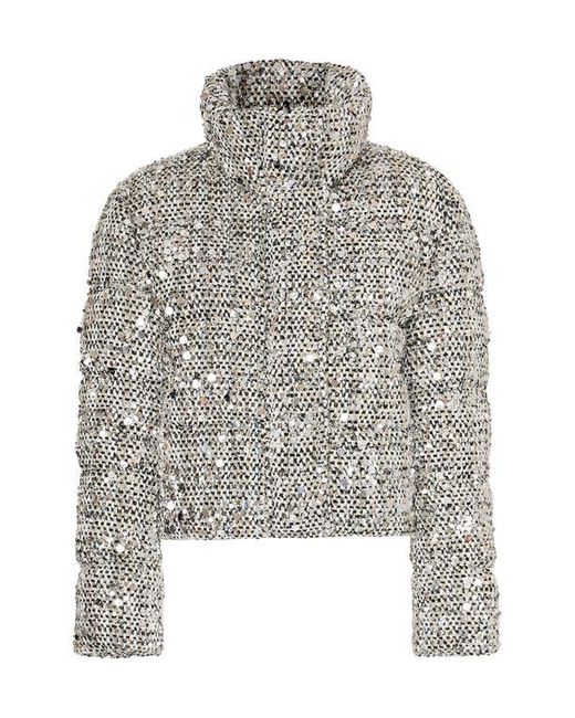 MILLY Gray Hayes Sequin Tweed Jacket