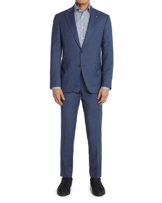 Jack Victor Esprit Soft Constructed Plaid Stretch Wool Suit in Blue for ...
