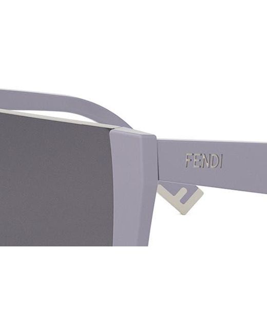 Fendi Gray The Way Flat Top Sunglasses