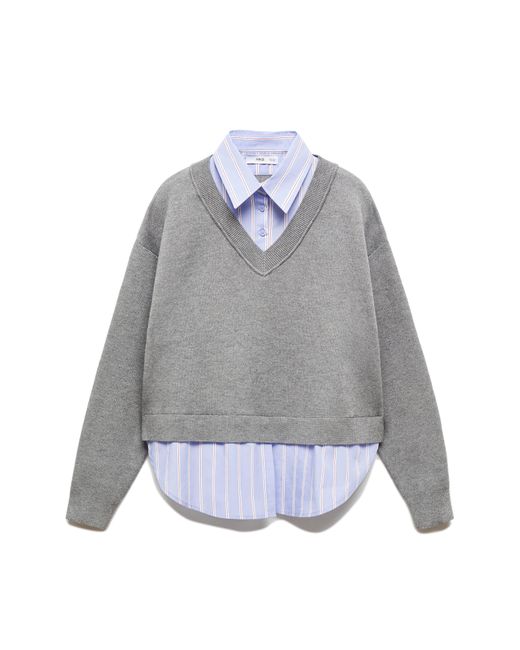 Mango Gray Layered Look Sweater