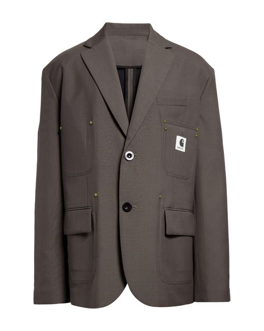 Sacai Gray Carhartt Wip Reversible Bonded Suiting Jacket for men
