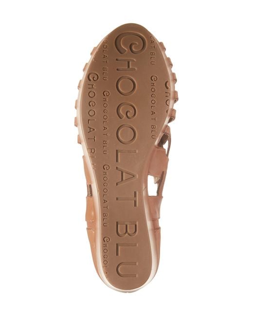 Chocolat Blu Brown Wiz Platform Wedge Sandal