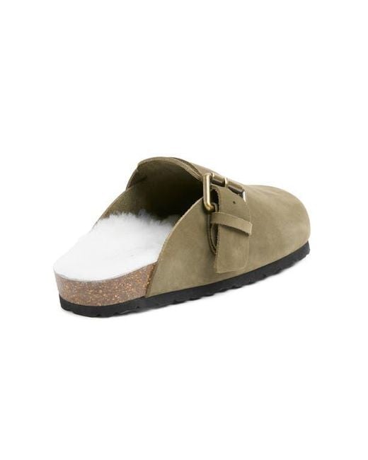 Celtic & Co. Green Sheep Lined Strap Detail Clog