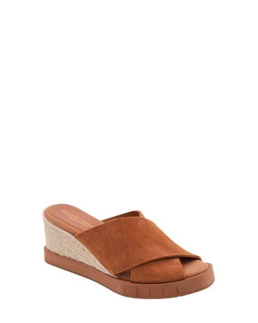 Andre Assous Brown Filo Sole Motion Espadrille Wedge Slide Sandal