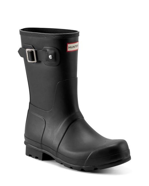 Hunter Black Waterproof Original Short Boot for men