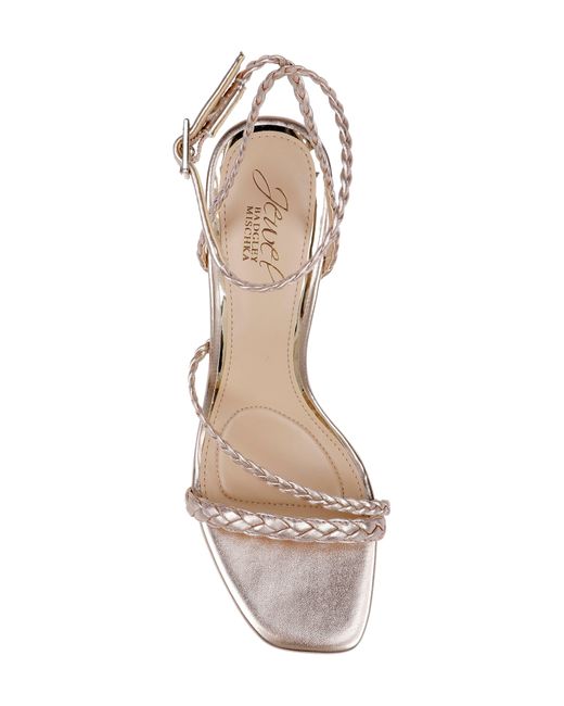 Badgley Mischka Helia Ankle Strap Sandal in White | Lyst