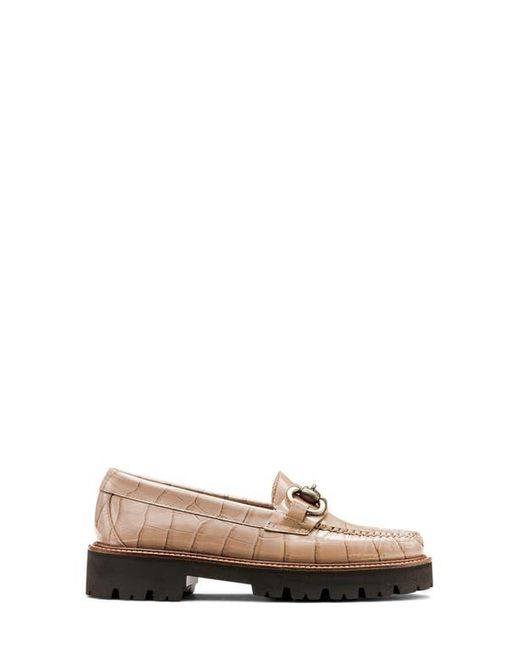 G.H.BASS Natural Lianna Croc Embossed Super Bit Weejuns Penny Loafer
