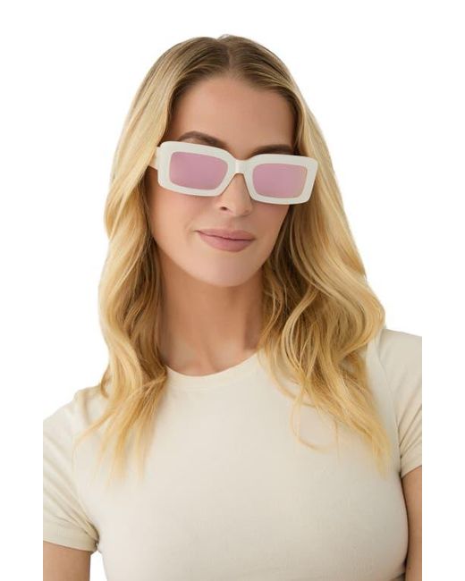 DIFF Natural Indy 51Mm Gradient Rectangular Sunglasses