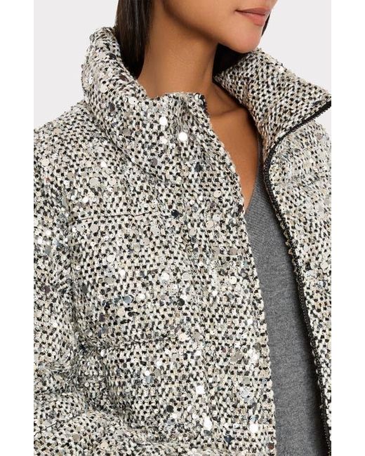 MILLY Gray Hayes Sequin Tweed Jacket