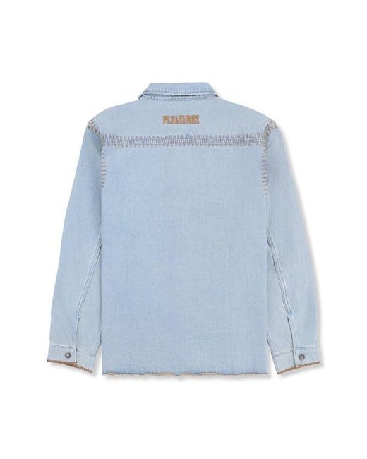 Pleasures Blue Fortress Denim Button-Up Shirt for men