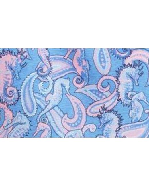 Peter Millar Blue Seahorse Paisley Swim Trunks for men