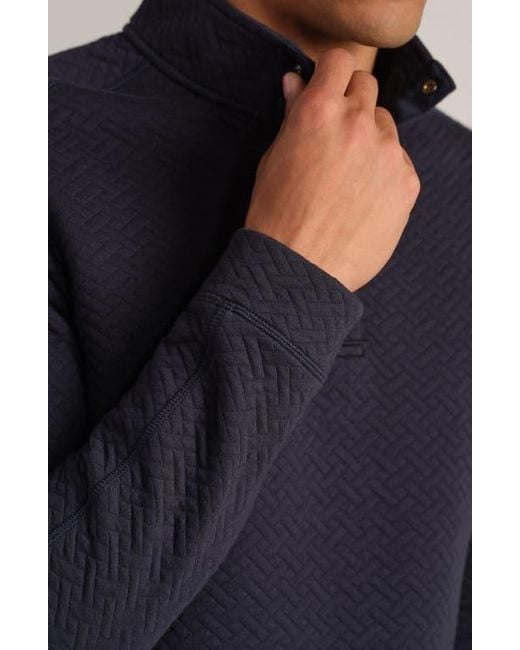 Rhone Blue Weekend Quilted Pullover for men
