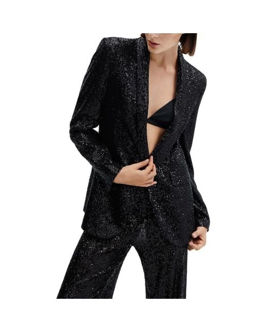 Mango Black Sequin Blazer