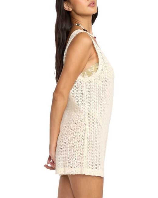 Billabong Natural Steller Time Open Stitch Cotton Cover-Up Romper