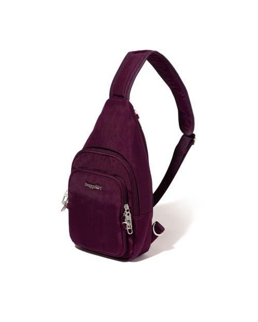 Baggallini Purple Securtex Anti-Theft Daytripper Sling Bag