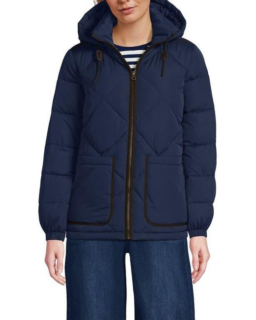 Lands' End Blue Featherfree Insulated Diamond Quilted Jacket