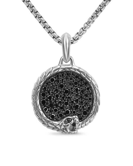 David Yurman Black Ouroboros Amulet With Diamonds