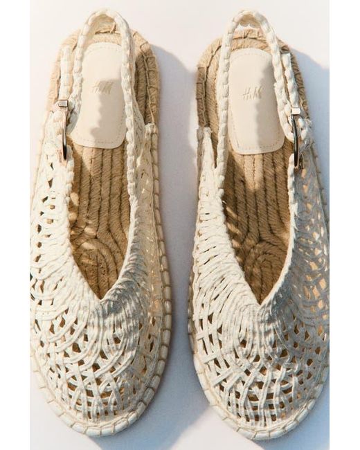 H&M White Interwoven Espadrilles