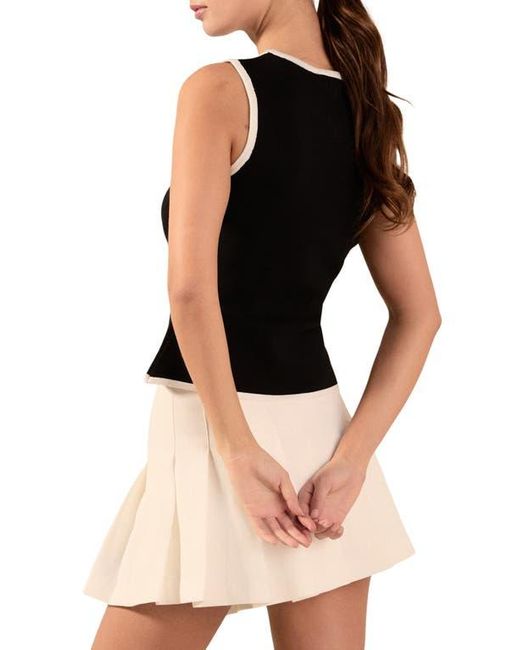 Endless Rose Black Contrast Knit Vest