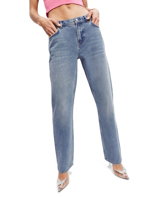 Reformation Blue Addison Low Rise Relaxed Straight Leg Jeans