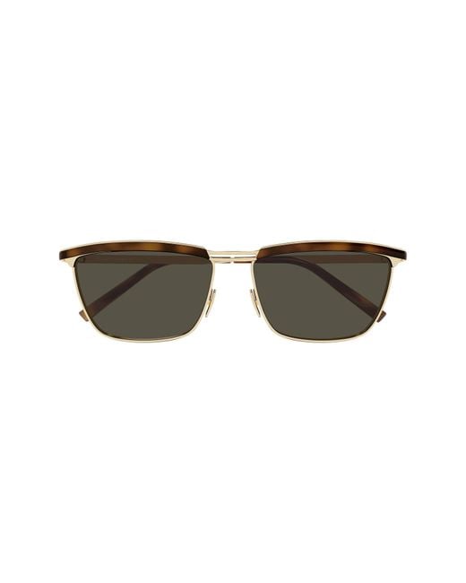 Saint Laurent Metallic 57Mm Rectangular Sunglasses for men