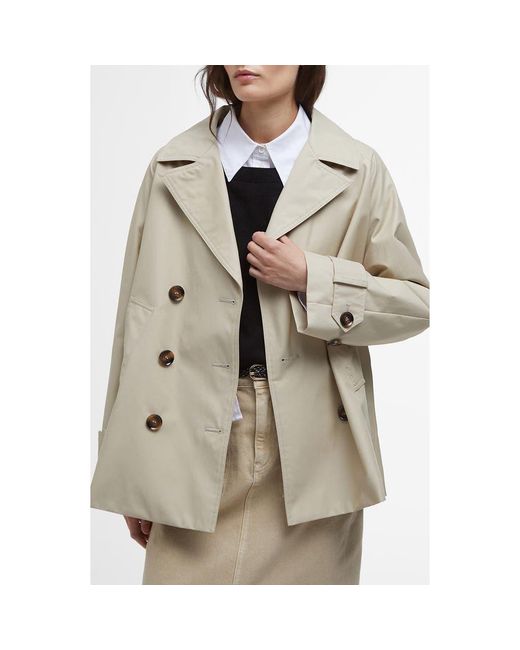 Barbour Natural Maisy Showerproof Double Breasted Jacket