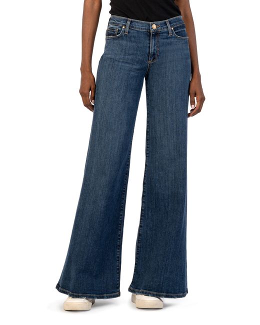 Kut From The Kloth Blue Margo Mid Rise Wide Leg Jeans