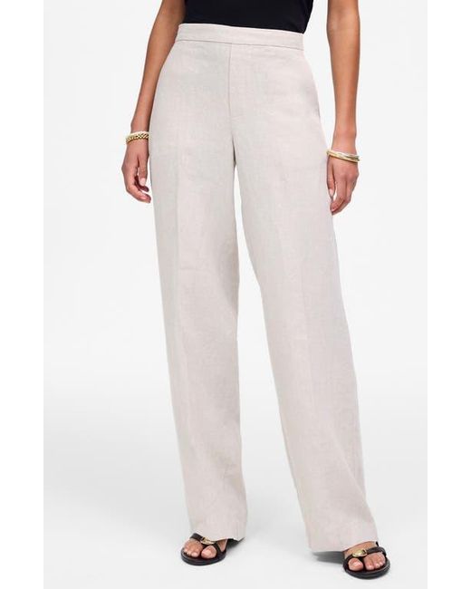 Madewell White The Easy Linen Pull-On Pants