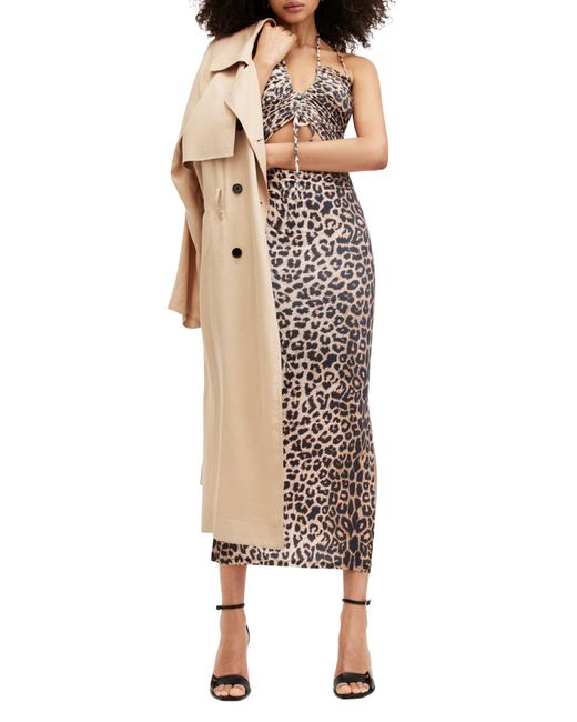 AllSaints Multicolor Amaya Leopard Print Body-con Dress