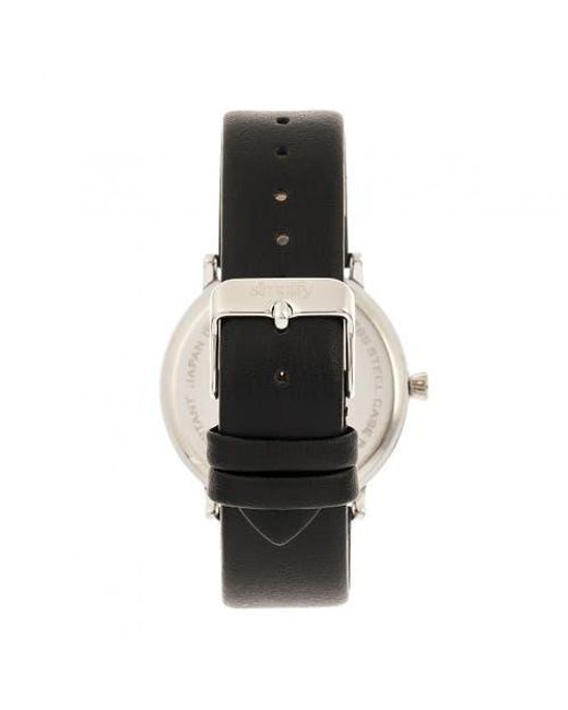 Simplify Black The 6200 Leather-Strap Watch for men