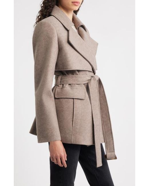 Bernardo Natural Sullivan Double Breasted Belted Coat