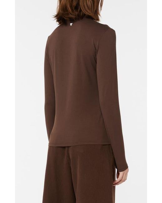 Weekend by Maxmara Brown Multif Stretch Jersey Turtleneck Top