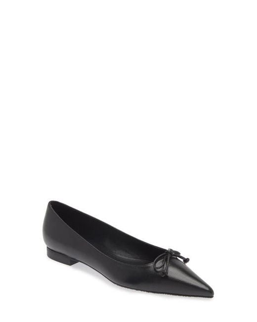 フラットシューズ Stuart Weitzman Black Pointed Toe Flats Stuart Weitzman Landon Pointed Toe Ballet Flat in Black | Lyst