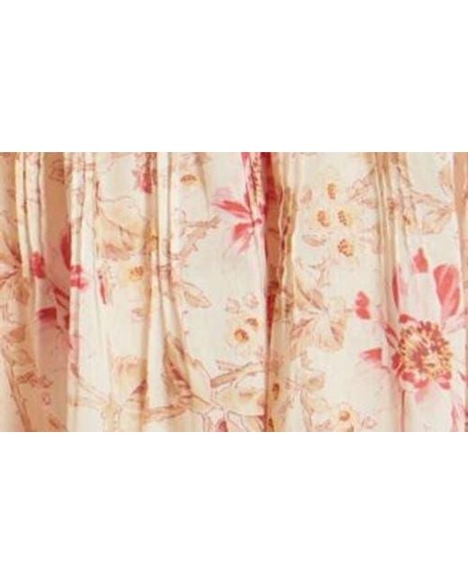 Doen Blue Frederica Floral Pleated Organic Cotton Top