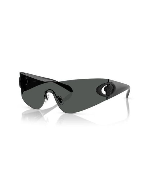 Versace Black Eclipse 142Mm Rimless Wrap Shield Sunglasses for men