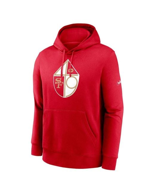 San Francisco 49ers Rewind Club Nike Men's NFL Pullover Crew in Red, Size: Medium | NKPUEH6373V-068