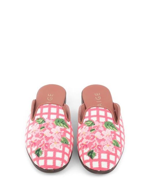 PAIGE Pink Needlepoint Hydrangea Mule