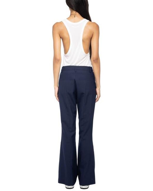 Zadig & Voltaire Blue Prevy Tailleur Flare Leg Pants