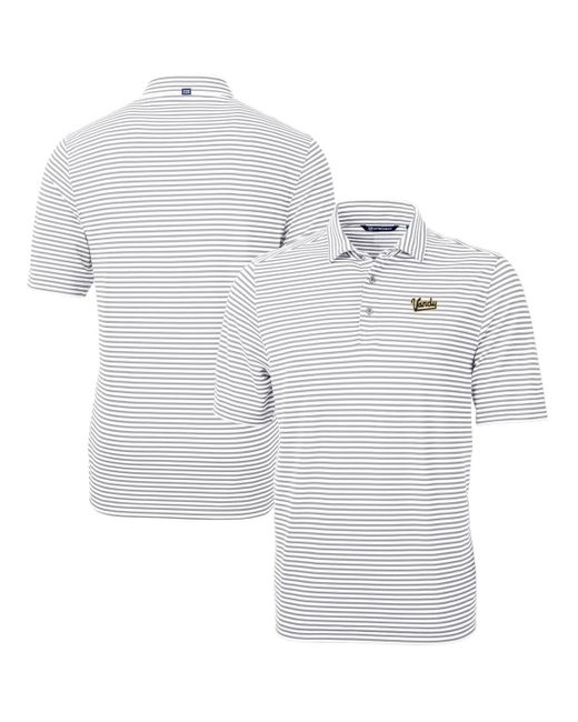 Cutter & Buck Gray Vanderbilt Commodores Vault Drytec Virtue Eco Pique Stripe Recycled Polo At Nordstrom for men