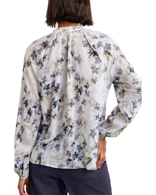 Bella Dahl Gray Floral Print Button-Up Blouse