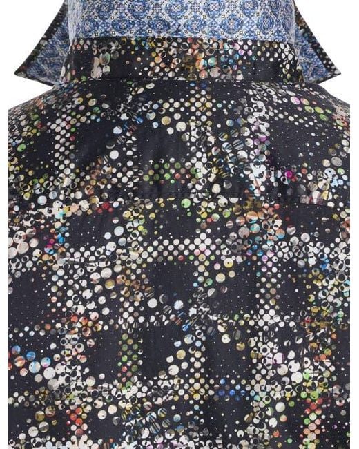 Robert Graham Black Big & Tall Grid Textured Sport Shirt for men