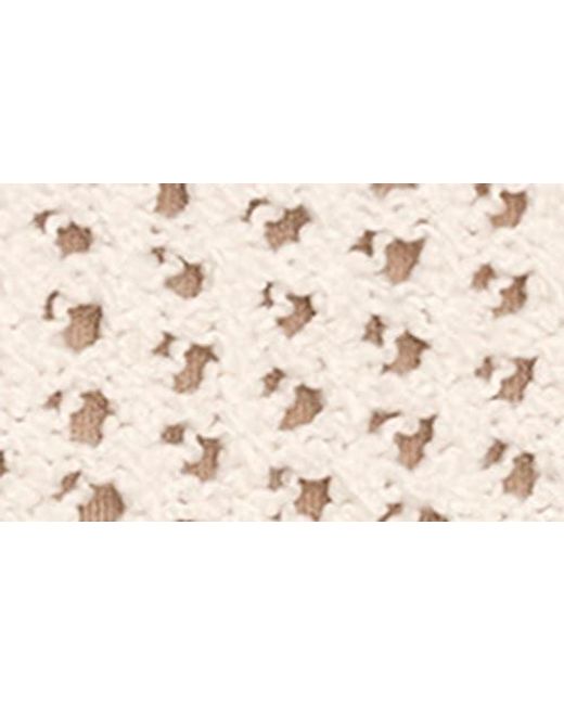 Donna Karan Natural Open Stitch Cotton Blend Sweater