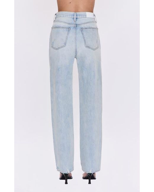 Pistola Blue Cassie Embellished High Waist Ripped Straight Leg Jeans