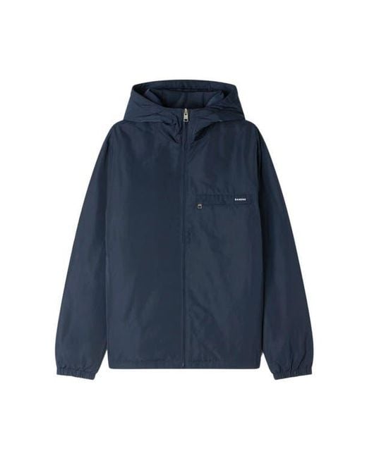 Sandro Blue Nylon Windbreaker for men