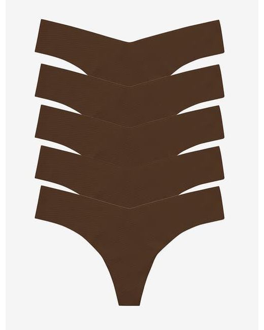 Commando Brown Classic Solid Thong 5-Pack